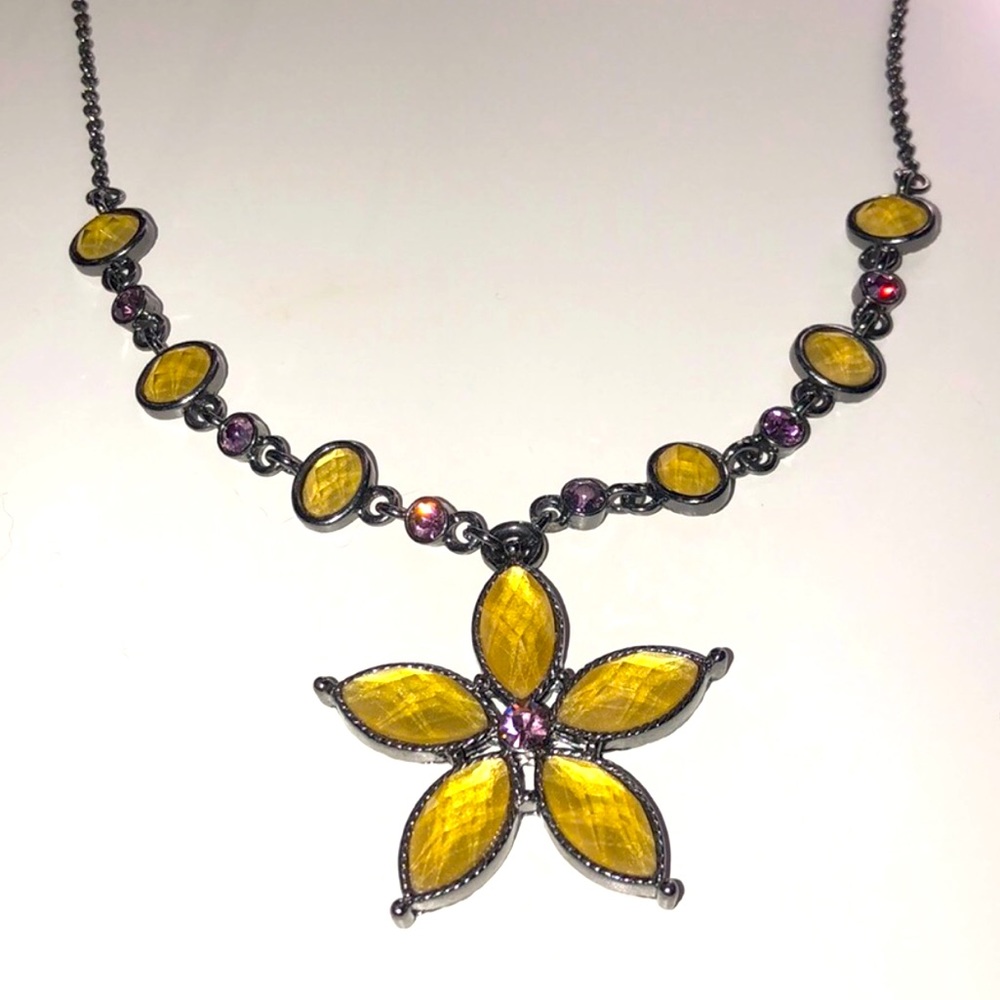 Yellow and pink Flower Necklace